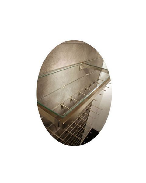 Glashylle t/ U-bøjlestang (56,4 x 26 cm.) t/ rillepanel