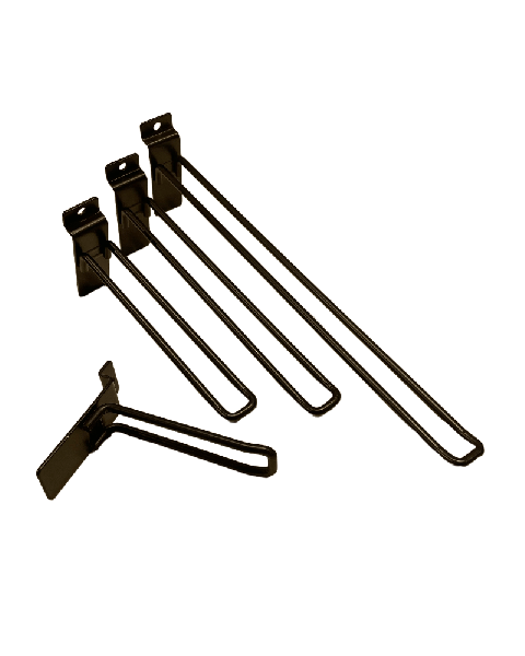 Euro-krog Ø 5 mm. - dobbeltkrok t/ rillepanel - sort. Velg længde