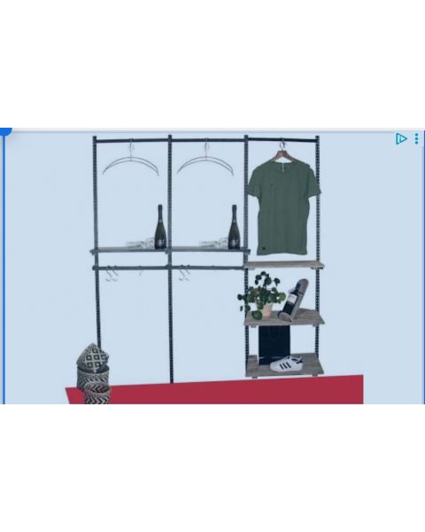 Superskinne vegg B180 x H214cm inkl. tilbehør som billedet