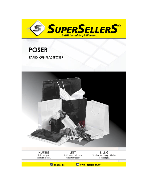Katalog med Poser. Papir, plast eller Non Woven
