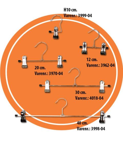 Metall klypehenger (B 40 cm) - 100 stk. *TILBUDSVARE*