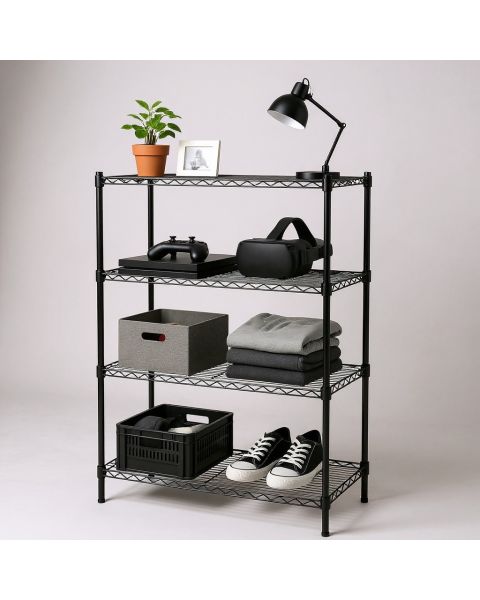 Reol - Sort, let blank (B 91 x D 46 x H 160 cm.) - TUBO