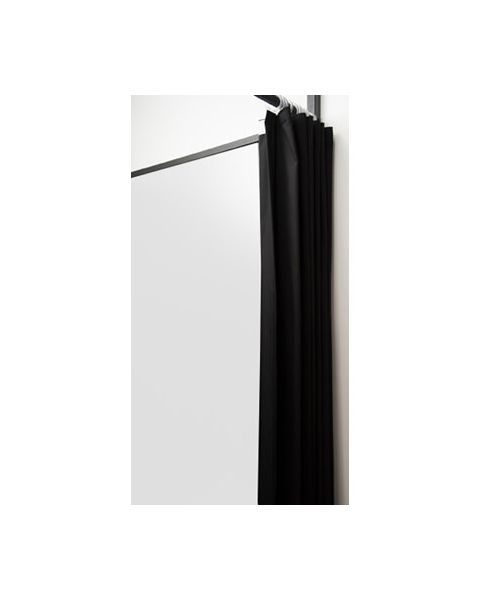 2-sidet prøverom. Sett med sort stel og forheng. ( B 100 x D 100 x H 210 cm.) - Velg farge på forheng