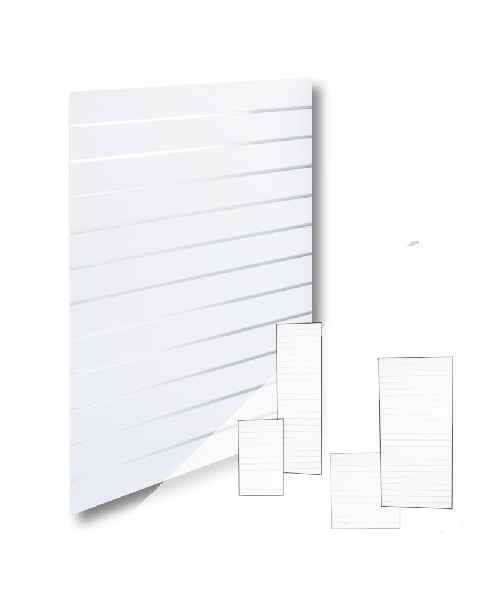 Rillepanel, Hvit. 10 cm. Inkl. lister. Standard. Velg størrelse og farge på lister.