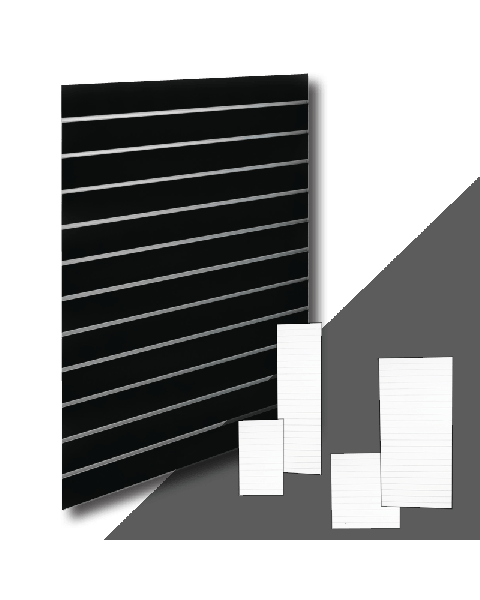 Rillepanel, Sort. 10 cm. Inkl. lister. Standard. Velg størrelse og farge på lister.