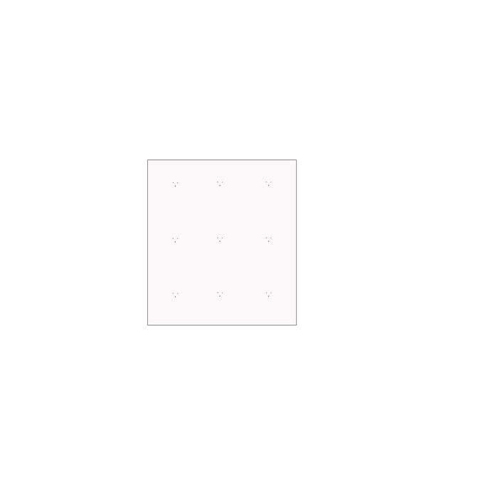 Veggplate, hvit 120 x 120 cm.