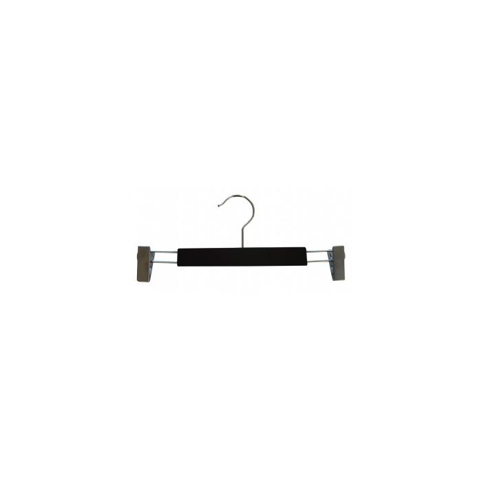 Buksehenger m/ klyper, matt sort med krom krok, 30 cm