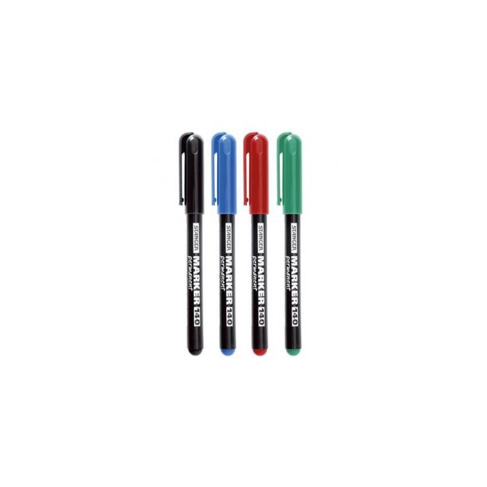 Vandfast pen - Permanent Marker - 1 mm. Pakket med 4 stk.