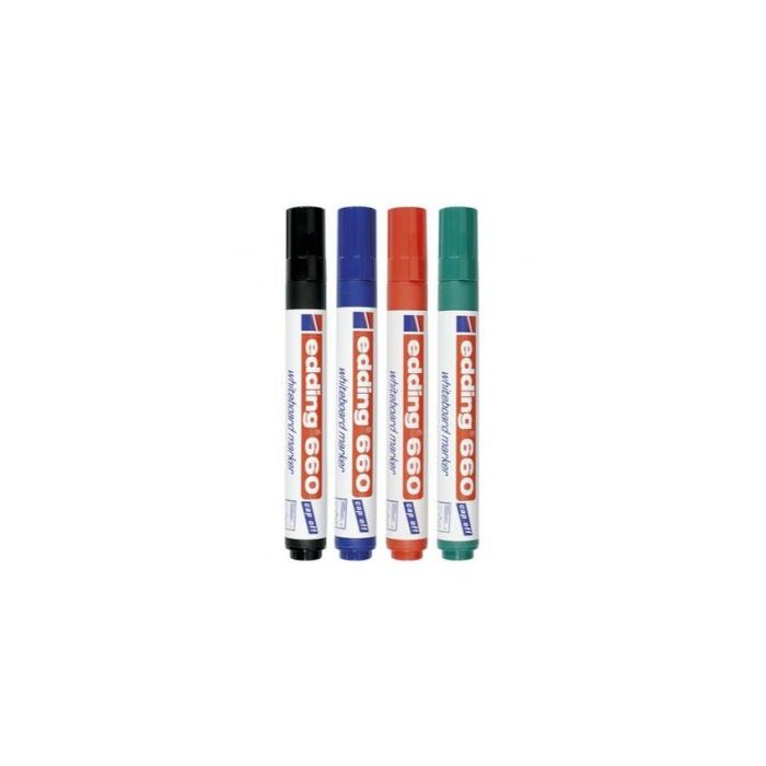 Tuschsæt - Whiteboard Marker. 1,5-3 mm. 4 stk. Farve: Blå, rød, grøn, sort