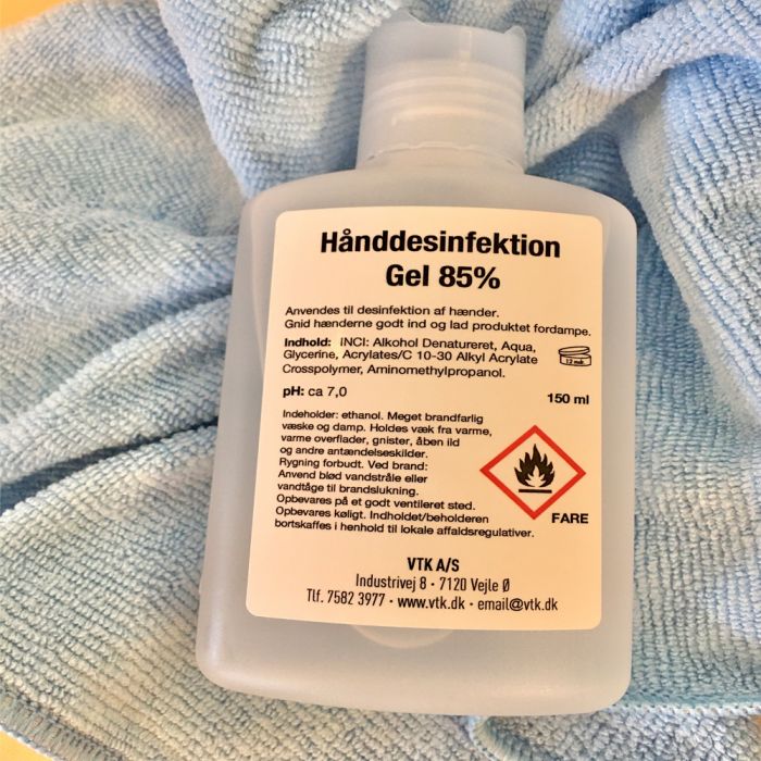 hånddesinfeksjon gel, 85%. 150 ml .