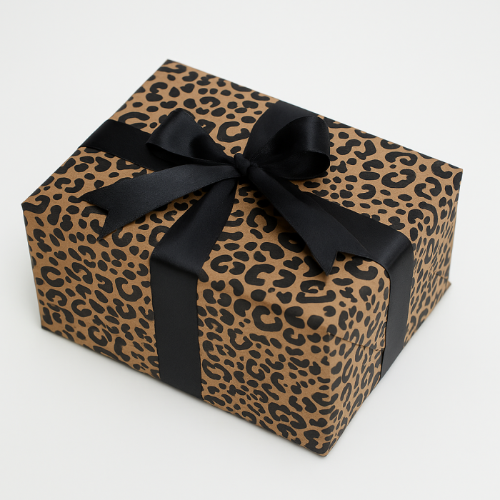 Gavepapir B 40 cm. Jaguar print, kraftpapir. 100 mtr.