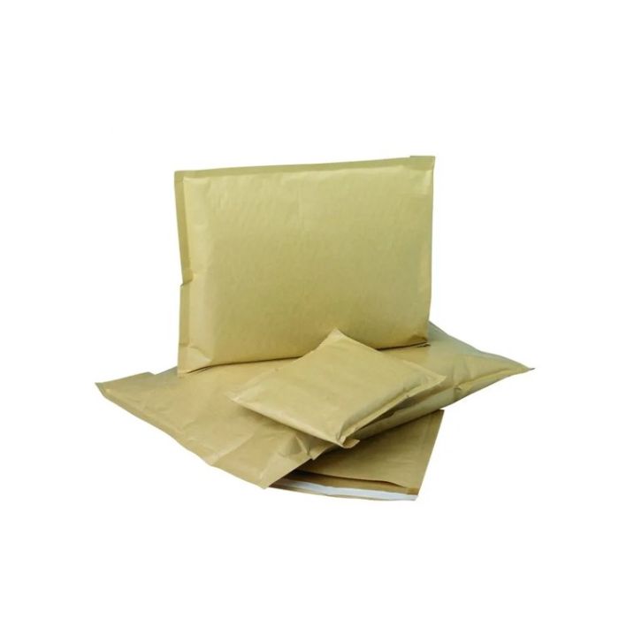 Forsendelseskonvolutt med bobleplast og tapelukkning. Fraktpose. Brun. Velg farge