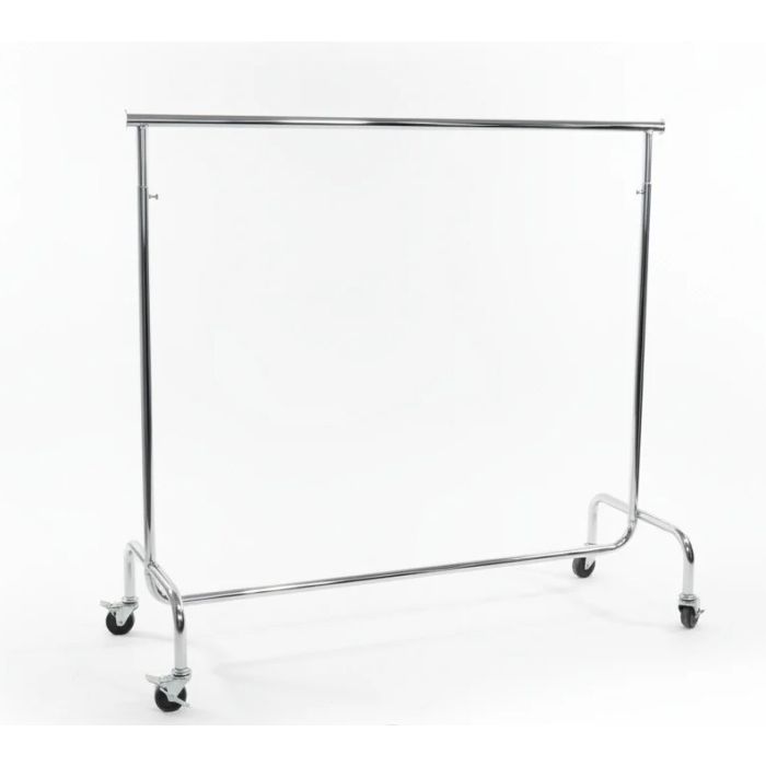 Super, konfektionsstativ, med gummihjul, justerbar, krom, B150-211 x H132-202 cm