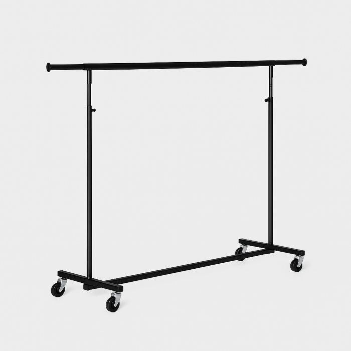 Konfektionsstativ - Sort - Ekstra bred. B 150-210(bøjleudtræk) x H130-200 cm. LUKSUS 