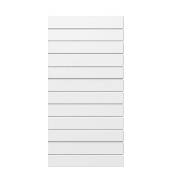 Rillepanel - 59,5 x 120 cm. - hvit - 10 cm. - Supersett, let tekstur