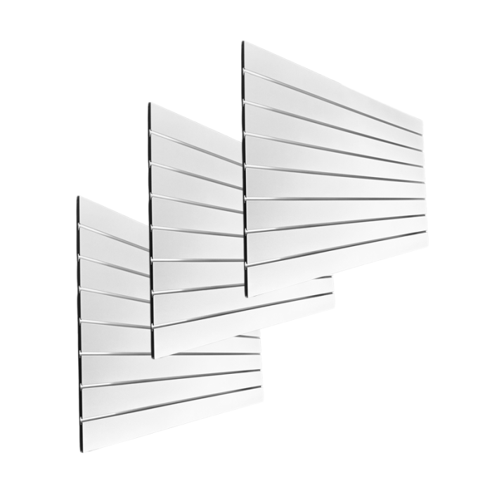 Rillepanel - 120 x 240 cm. - hvit - 10 cm. ( 3 stk. 120 x 80 ) - Supersett, let tekstur