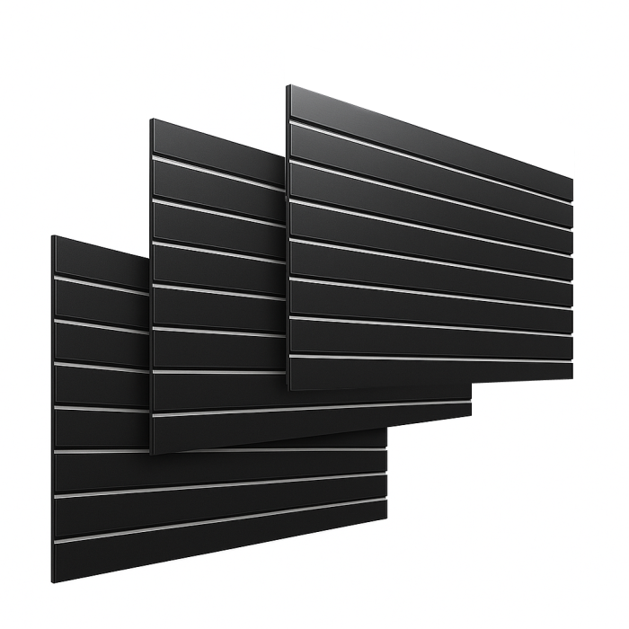 Rillepanel - 120 x 240 cm. - hvit - 10 cm. ( 3 stk. 120 x 80 ) - Supersett, let tekstur