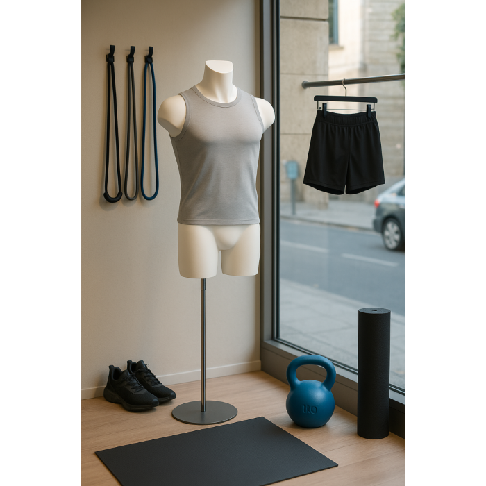 Performance herretorso, XL, hvid, metalfod krom