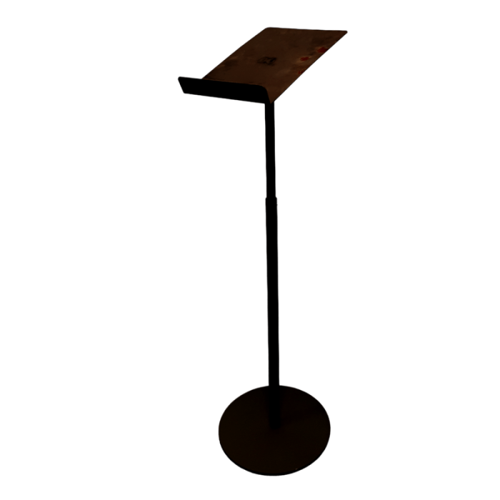 Brochureholder, A4, Sort, plade 22 x 31 cm, H66-132 cm