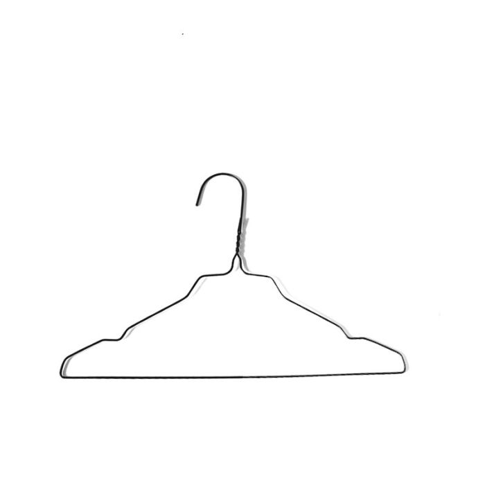 Renserihenger - 33 cm ( Barn ) - 500 stk - Med hakk. Sort