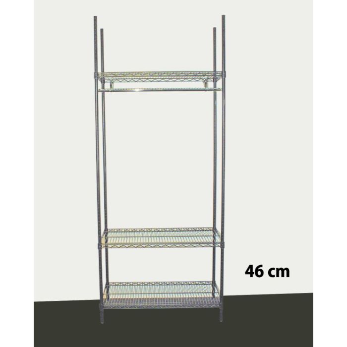 Garderobe Reol - TUBO (B 91 x D 46 x H 220 cm.) - Krom