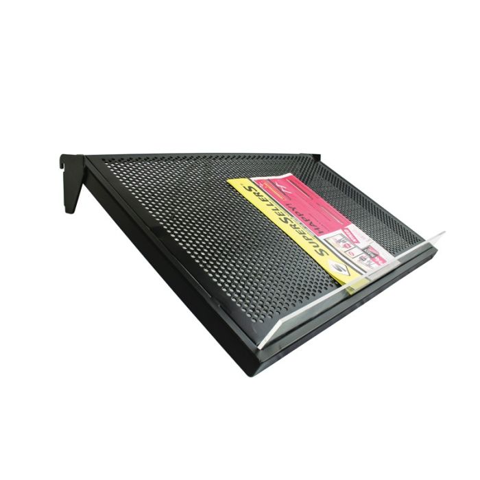 Skrå U-hylle m/ metallhulplade (61 x 37 cm) - Sort, t/ 12 mm ( Framework )