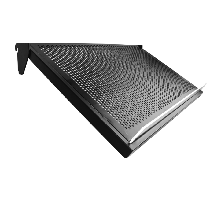 Skrå U-hylle m/ metallhulplade (91 x 37 cm) - Sort, t/ 12 mm ( Framework )