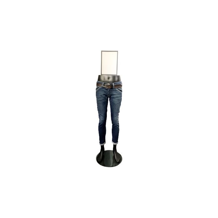 Mannekengunderdel, herre, inkl. glass fot, 118 cm, glasfiber, mat sort