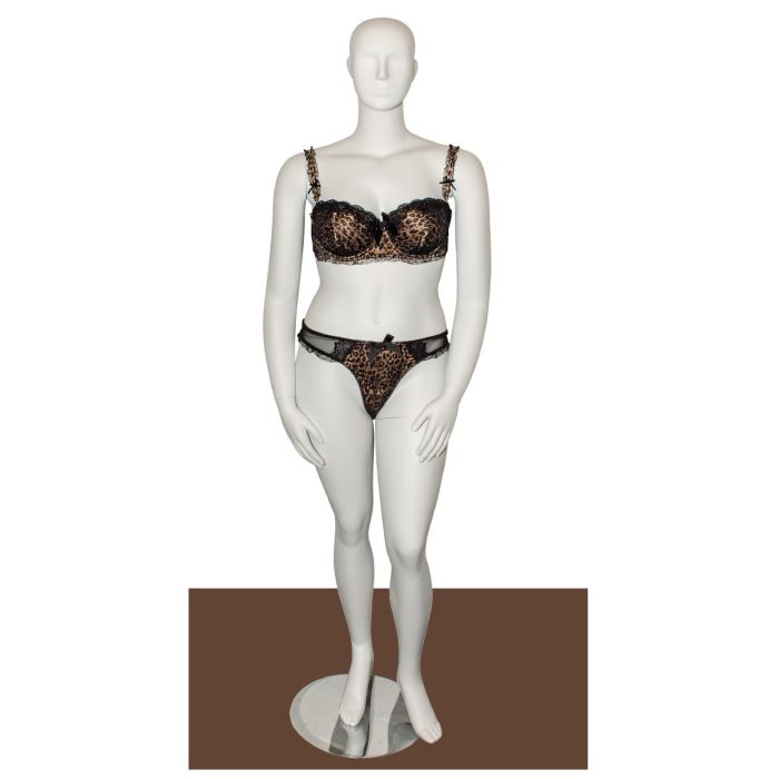 Curved damemannekeng m/ hode, XL. H178 cm. Hvit