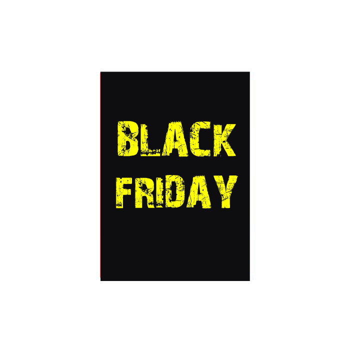 Plakat. Black Friday, sort og gul, 50 x 70 cm