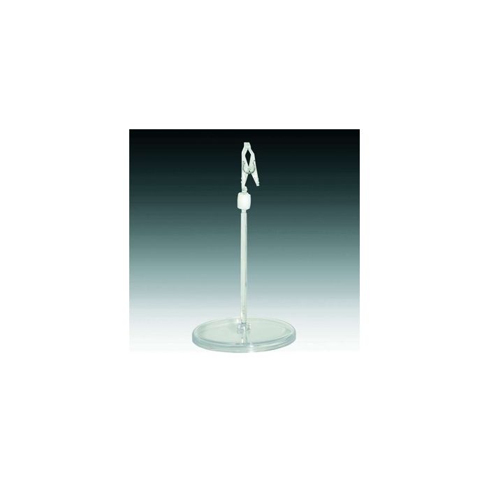 LARGE ROUND-BASE skilteholder Høj - lille klemme (Ø 8,5 cm.)