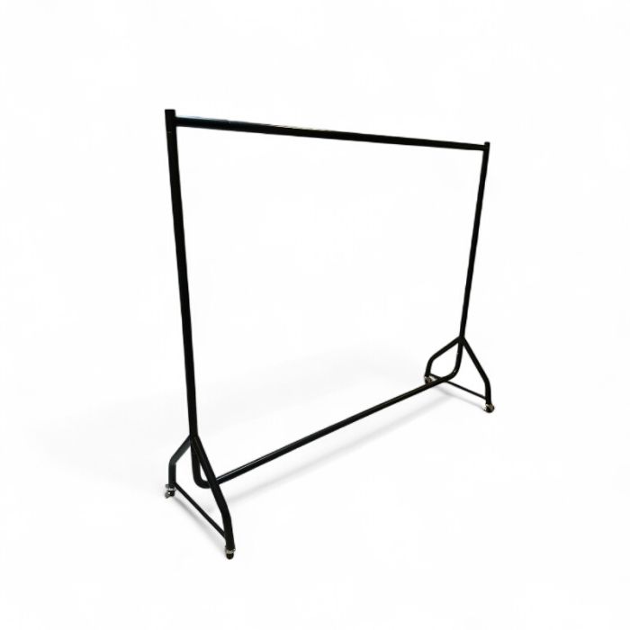 Vareprøve - Maxi, konfektionsstativ, med 4 stk. hjul, sort, B183 x H152 cm.
