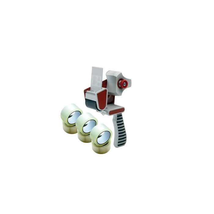 1 stk. Pakketape dispenser og 6 rull tape