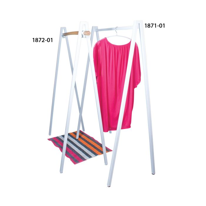 Hengerstativ, v-formet, hvit, B100 x D50 x H142 cm