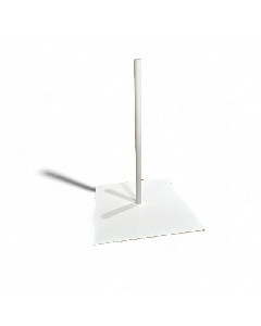 Fotplate til bordgine / torso. Firkantet 35 x 35, Hvit. Lav model til bordgine, torso. Ø22mm. rør