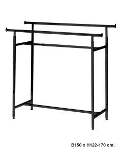 Twin, dobbeltstativ, høydejusterbar, sort, B150 x H122-170 cm