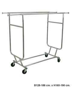 Disco III, dobbeltstativ, helt sammenklappeligt, justerbar, krom, B128-188 x H165-190 cm