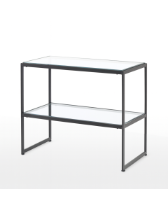 HAPPY! Salgsbord stell, sort, 40 x 90, 2 klare glassplater