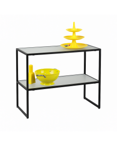 HAPPY! Salgsbord stell, sort, 40 x 90, 2 frostet glassplater