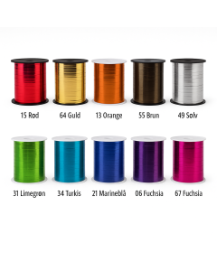 Gavebånd metallic 10 mm x 250 mtr. Velg farge