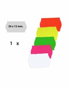 Prisetiketter - 1 linje. 1500 etiketter pr. rull. Velg farge