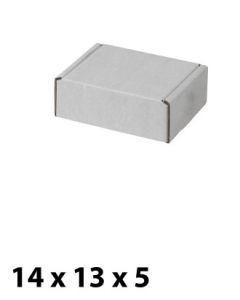 Pappeske, 14 x 13 x 5, hvit. Pris pr. stk. Min. Køb 10 stk.