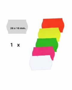 Prisetiketter - 2 linjer. 1200 pr. rull. Velg farge