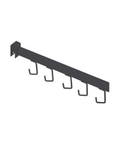 Iron Pipe, skrå taskearm, til dekostang, med 5 kroge, sort