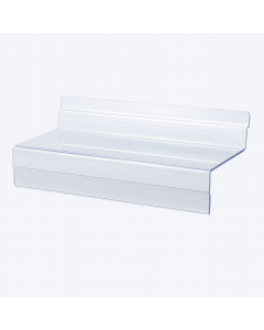 Skohylde t/ rillepanel med datablad, akryl, 25 x 10 x H4 cm - Sælges i pakker a 10 stk.