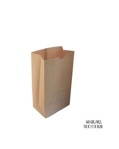Papirpose m/ bunn, natur. H28 cm. 200 stk.