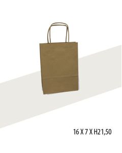 Papirspose - Lille - 50 stk.- natur. B 16 x D 7 x H 21,5 cm.