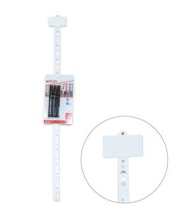 Display strips, med 12 kroke, inkl. holder, hvit, L41,5 cm