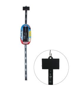 Display strips, med 12 kroke, inkl. holder, sort, L41,5 cm