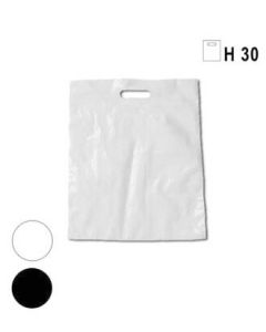 Plastikpose - Lille (B 25 x D/BF 6 x H 30 cm.) - Budsjett - 100 stk. Velg sort eller hvit